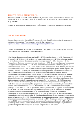 Couverture de Augustin Traité de la musique